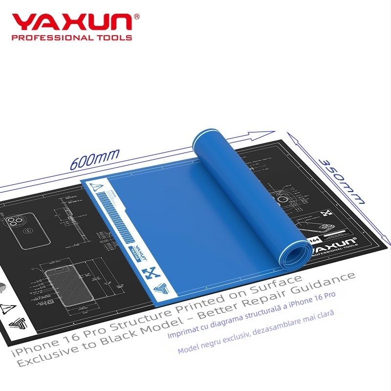 Yaxun Covoraș de reparare din silicon antistat, rezistent la temperaturi înalte, covoraș antiaderent pentru birou 60×35 cm