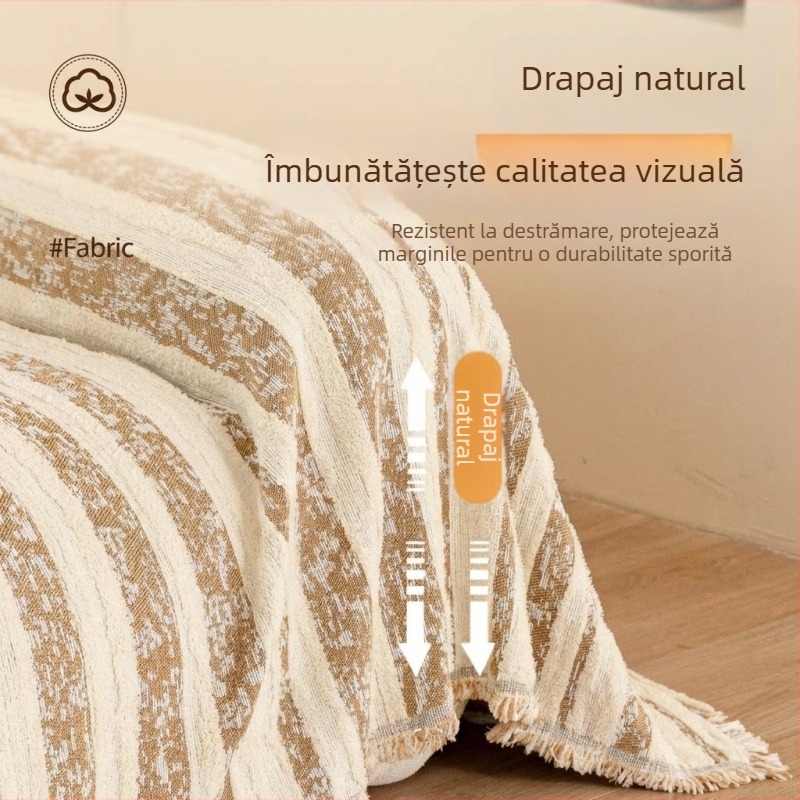 Husă de canapea cu acoperire completă, antialunecare, stil retro lux lejer, universal pentru toate anotimpurile, model 2026