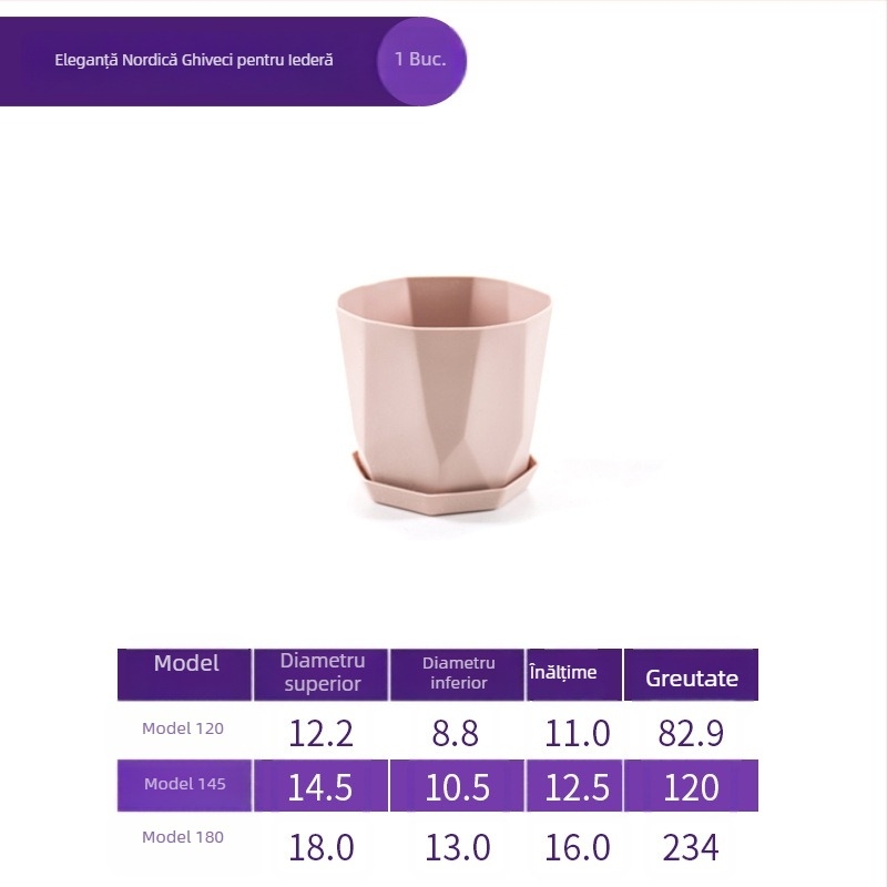 Ghiveci Nordic minimalist din rășină pentru suculente și Phalaenopsis, aspect ceramic, durabil