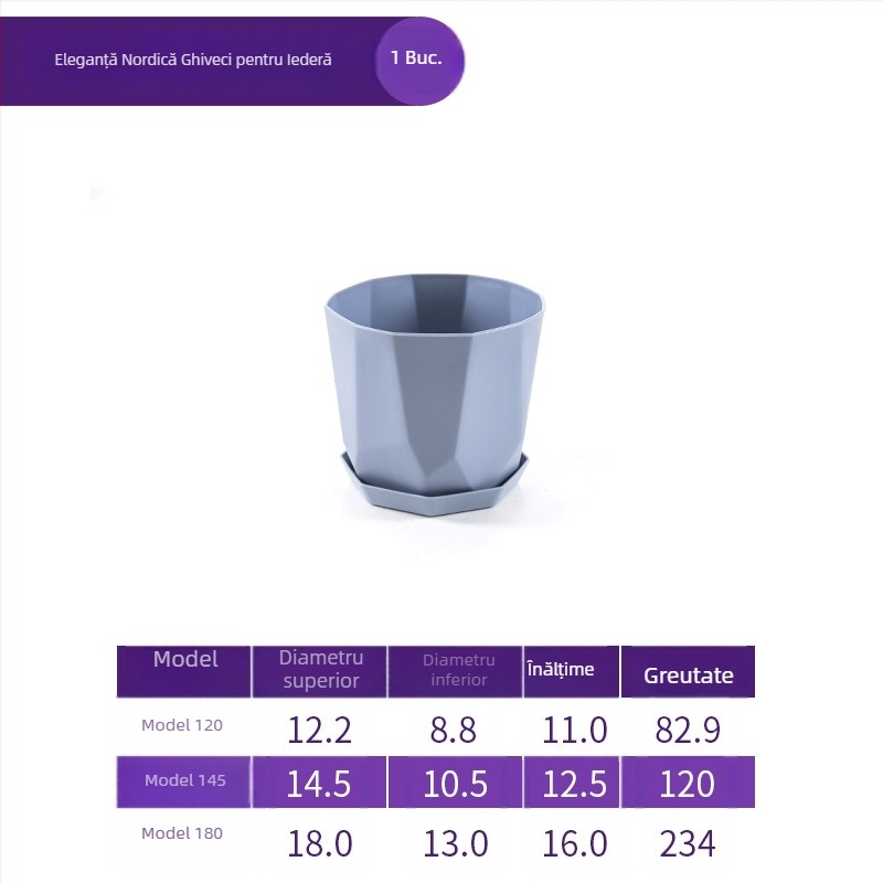 Ghiveci Nordic minimalist din rășină pentru suculente și Phalaenopsis, aspect ceramic, durabil