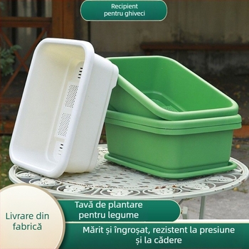 Ghiveci pătrat din plastic pentru balcon, cultivarea legumelor acasă