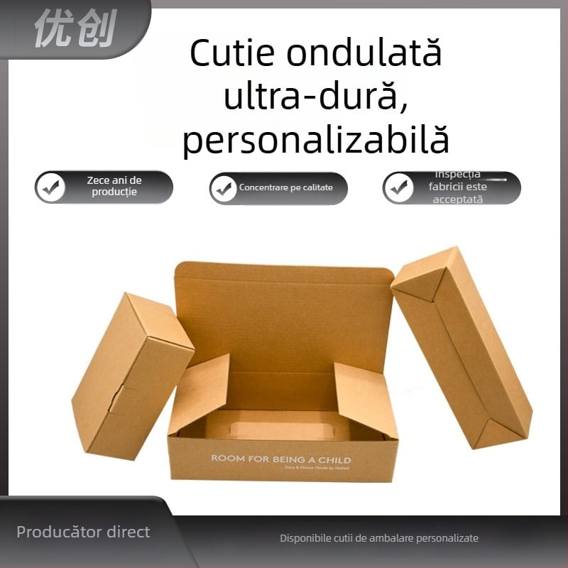 Carton personalizat direct din fabrică pentru haine, lenjerie și accesorii; cutie cu capac rabatabil și bază cu închidere, imprimare logo