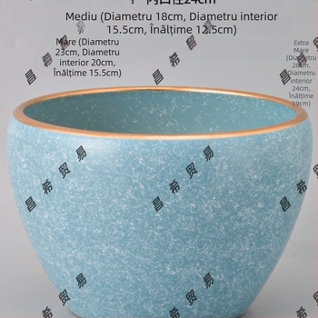 Ghiveci ceramic mare, stil minimalist nordic, potrivit pentru balcon, orhidee și suculente, pentru interior.