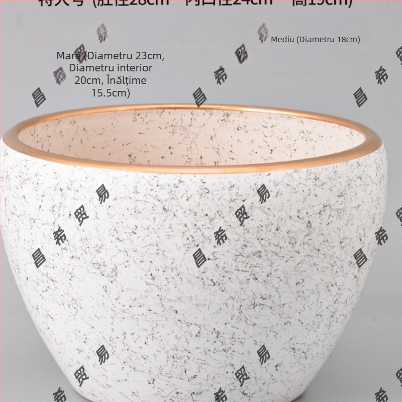 Ghiveci ceramic mare, stil minimalist nordic, potrivit pentru balcon, orhidee și suculente, pentru interior.