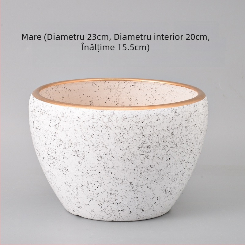 Ghiveci ceramic mare, stil minimalist nordic, potrivit pentru balcon, orhidee și suculente, pentru interior.
