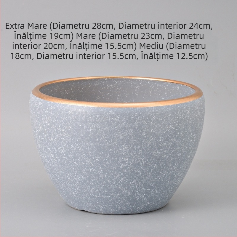 Ghiveci ceramic mare, stil minimalist nordic, potrivit pentru balcon, orhidee și suculente, pentru interior.
