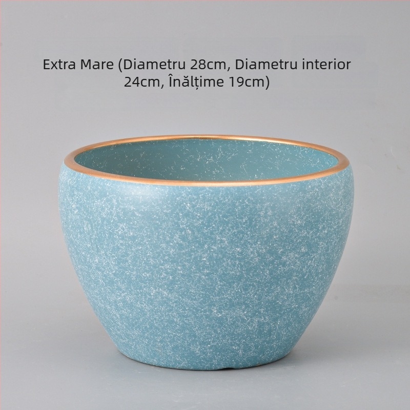 Ghiveci ceramic mare, stil minimalist nordic, potrivit pentru balcon, orhidee și suculente, pentru interior.