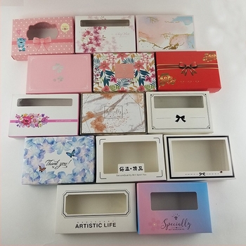 Cutie de culoare personalizată pentru lenjerie și șosete cu fereastră, cutie albă din carton, ambalaj cadou pentru eșarfe, capac și bază din carton Kraft