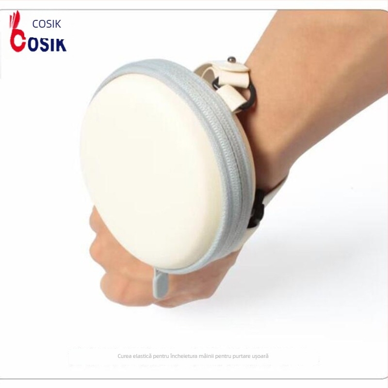 Cutie rotundă EVA pentru căști, organizator portabil pentru cabluri și căști Bluetooth