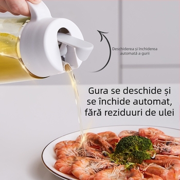 Sticlă de ulei din sticlă cu deschidere-închidere automată, pentru ulei, sos de soia și oțet