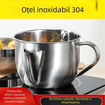 Oală din oțel inoxidabil 304 pentru filtrarea uleiului acasă, separator de ulei pentru supă, filtru de ulei bucătărie