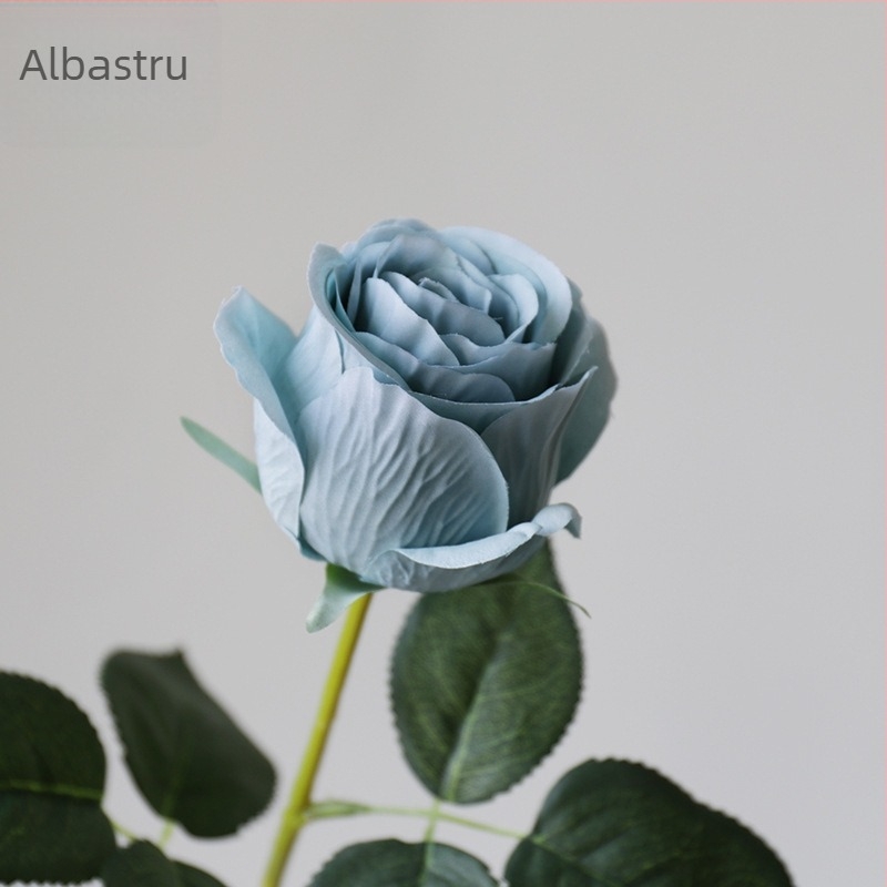 Floare din mătase, cu tulpina unică, trandafir francez, pentru accesorii de fotografie și decor de nuntă