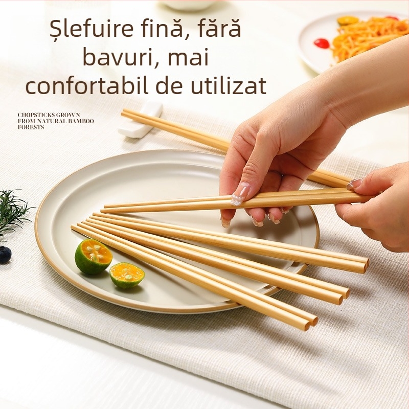 Bețișoare de bambus natural, de înaltă calitate pentru uz casnic și restaurant, igienice, rezistente la umiditate, fără mucegai, portabile, bambus carbonizat