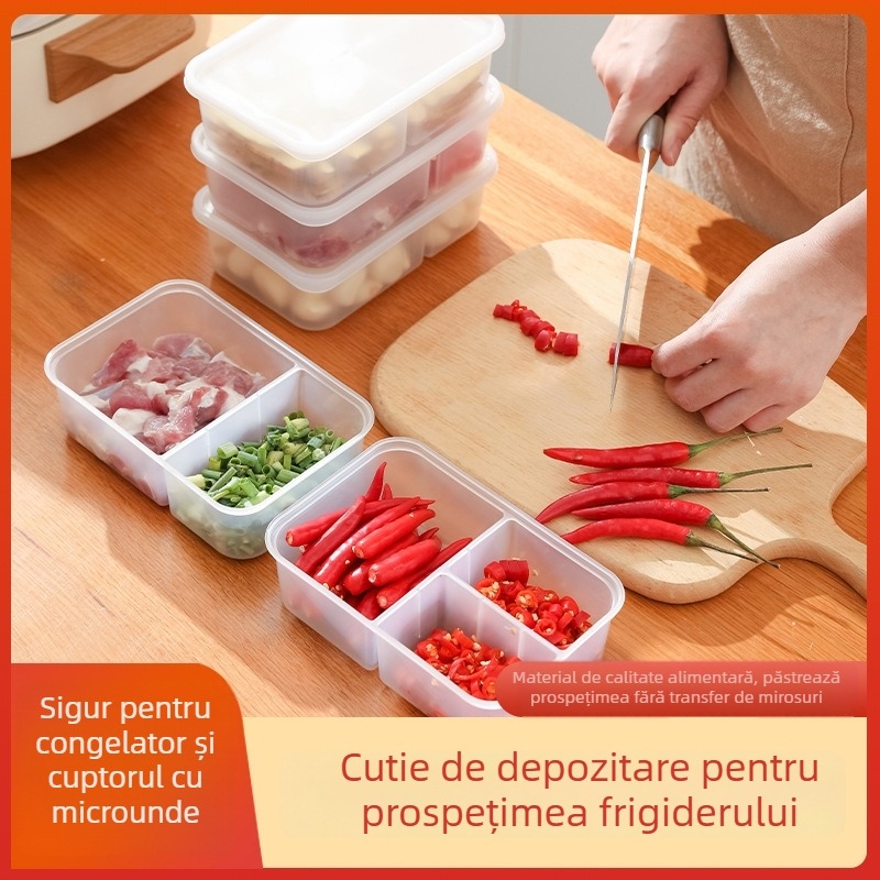 Cutie de depozitare pentru frigider, recipient de conservare de calitate alimentară, cutie pentru congelator, depozitare pentru ghimbir și usturoi