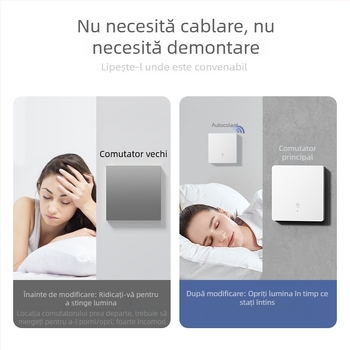 Intrerupător inteligent wireless pentru uz casnic, control dual și multiplu, fără cabluri, control la distanță, atașare facilă