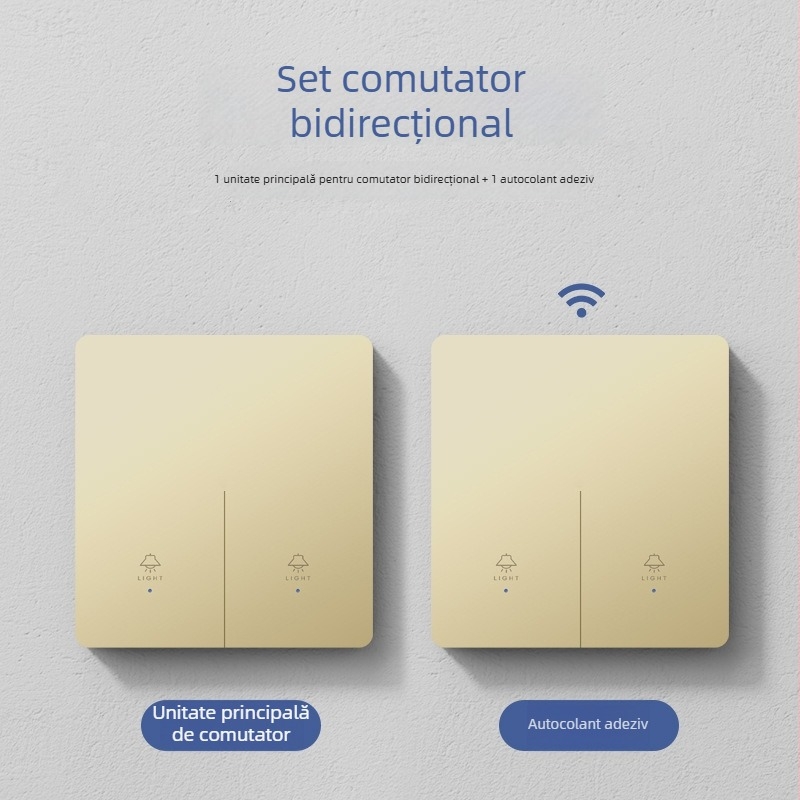 Intrerupător inteligent wireless pentru uz casnic, control dual și multiplu, fără cabluri, control la distanță, atașare facilă