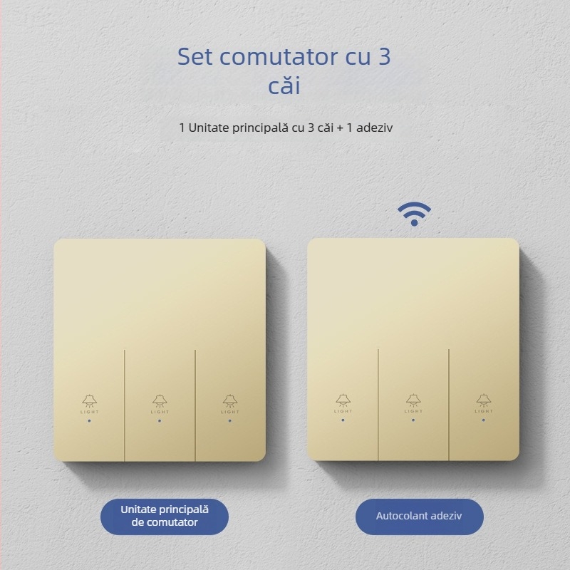 Intrerupător inteligent wireless pentru uz casnic, control dual și multiplu, fără cabluri, control la distanță, atașare facilă