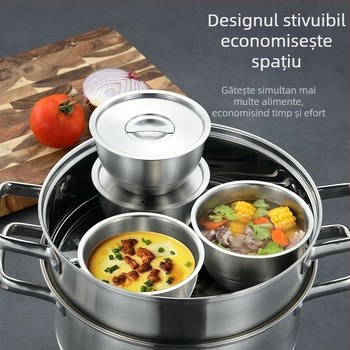 304 oțel inoxidabil – bol pentru ou fiert la abur, gros, rotund, diametrul 11–11,9 cm, finisaj mat, potrivit pentru copii și adulți