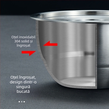 304 oțel inoxidabil – bol pentru ou fiert la abur, gros, rotund, diametrul 11–11,9 cm, finisaj mat, potrivit pentru copii și adulți