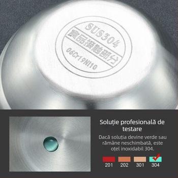 304 oțel inoxidabil – bol pentru ou fiert la abur, gros, rotund, diametrul 11–11,9 cm, finisaj mat, potrivit pentru copii și adulți