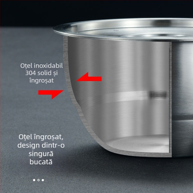 304 oțel inoxidabil – bol pentru ou fiert la abur, gros, rotund, diametrul 11–11,9 cm, finisaj mat, potrivit pentru copii și adulți