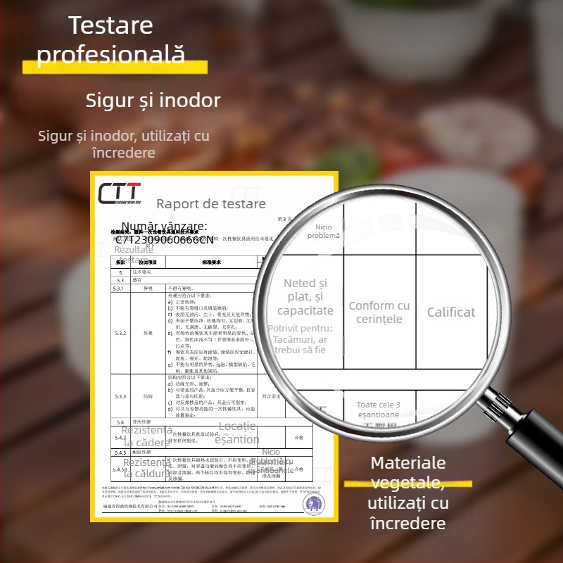 Set de farfurii și boluri din fibre de coji de orez pentru exterior – picnic, drumeții, camping și grătar