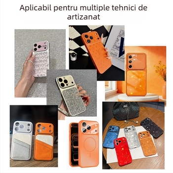 Carcasă TPU pentru iPhone 17 Pro cu fereastră mare, magnet 2 în 1, margine moale cu caneluri