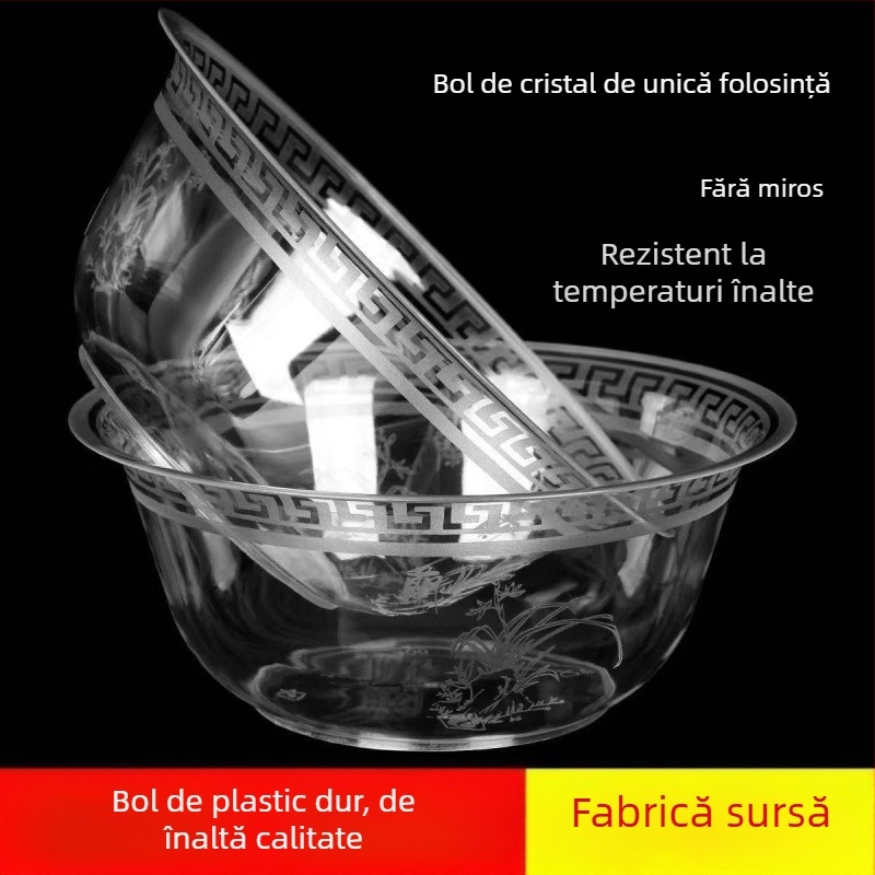 Vas de plastic de unică folosință, rigid, îngroșat, pentru uz casnic; vas pentru supă de hot pot