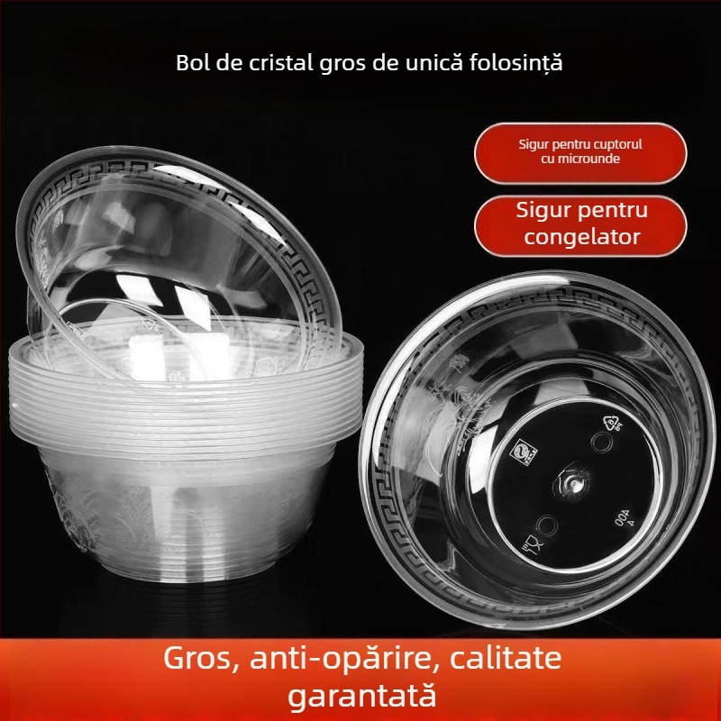 Vas de plastic de unică folosință, rigid, îngroșat, pentru uz casnic; vas pentru supă de hot pot