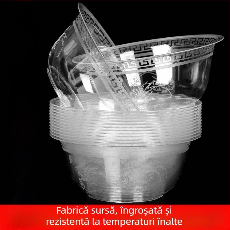 Vas de plastic de unică folosință, rigid, îngroșat, pentru uz casnic; vas pentru supă de hot pot