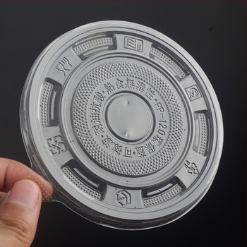 Capac circular din plastic pentru bol, de unică folosință, uz comercial, cu pereți îngroșați, pentru ambalare take-away