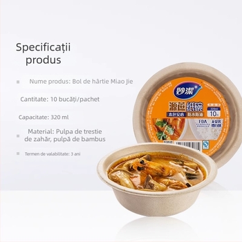 Miaojie set de farfurii și boluri din plastic, de unică folosință, capacitate 320 ml, rotunde, culoare uni, farfurie pentru fructe pentru picnic și grătar