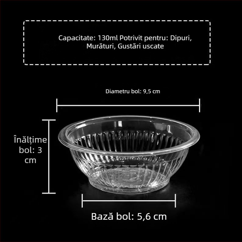 Vas plastic de unică folosință, 130 ml, pentru sosuri de hot pot, sos de înmuiere, condimente pentru gyoza, oțet și sos de soia.