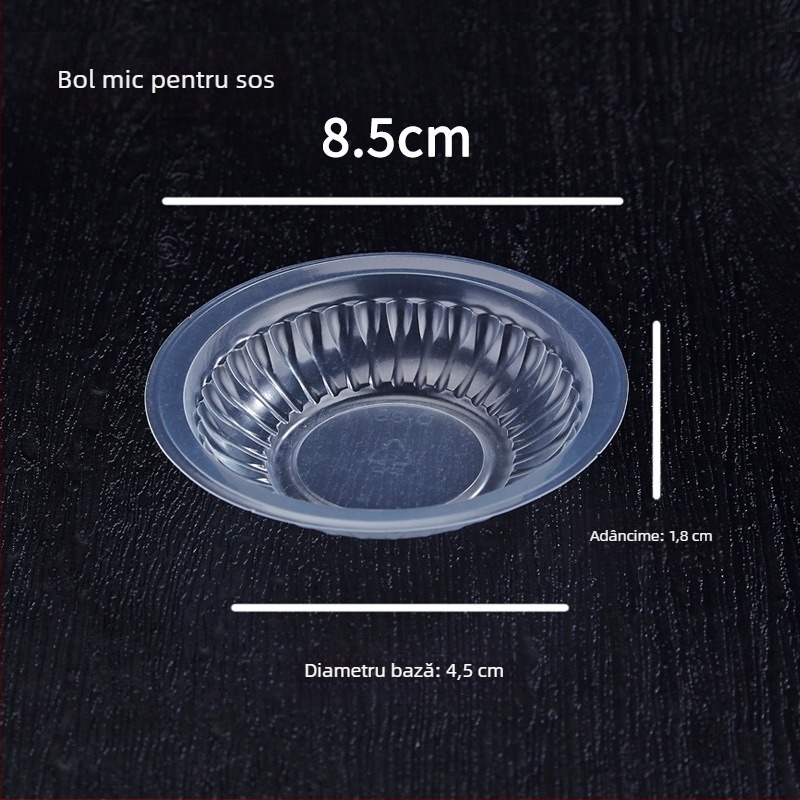 Vas plastic de unică folosință, 130 ml, pentru sosuri de hot pot, sos de înmuiere, condimente pentru gyoza, oțet și sos de soia.