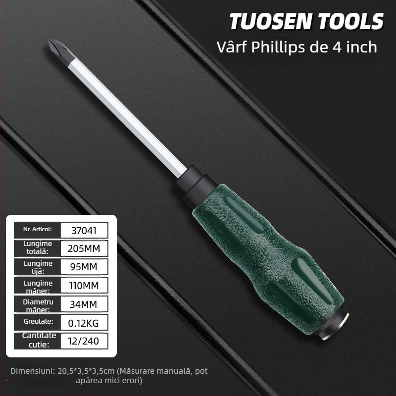 Topson șurubelnițe magnetizate izolate, Phillips și cu cap plat, de 5 inch