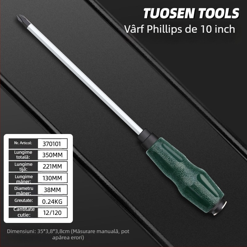 Topson șurubelnițe magnetizate izolate, Phillips și cu cap plat, de 5 inch