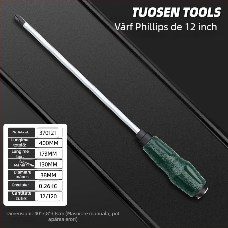 Topson șurubelnițe magnetizate izolate, Phillips și cu cap plat, de 5 inch