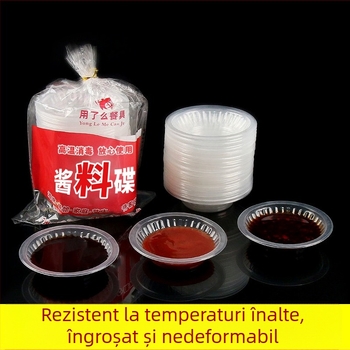 Recipient de unică folosință din PP, 50 ml, pentru muștar, ulei, oțet și sos de chili
