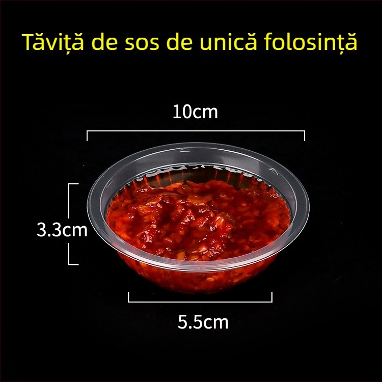 Recipient de unică folosință din PP, 50 ml, pentru muștar, ulei, oțet și sos de chili