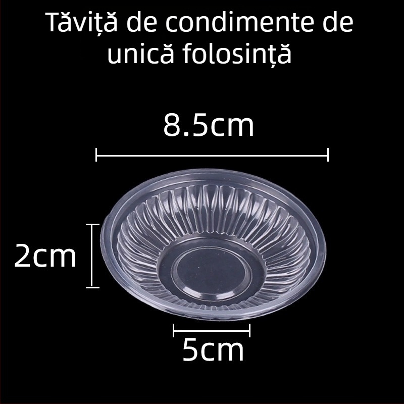 Recipient de unică folosință din PP, 50 ml, pentru muștar, ulei, oțet și sos de chili