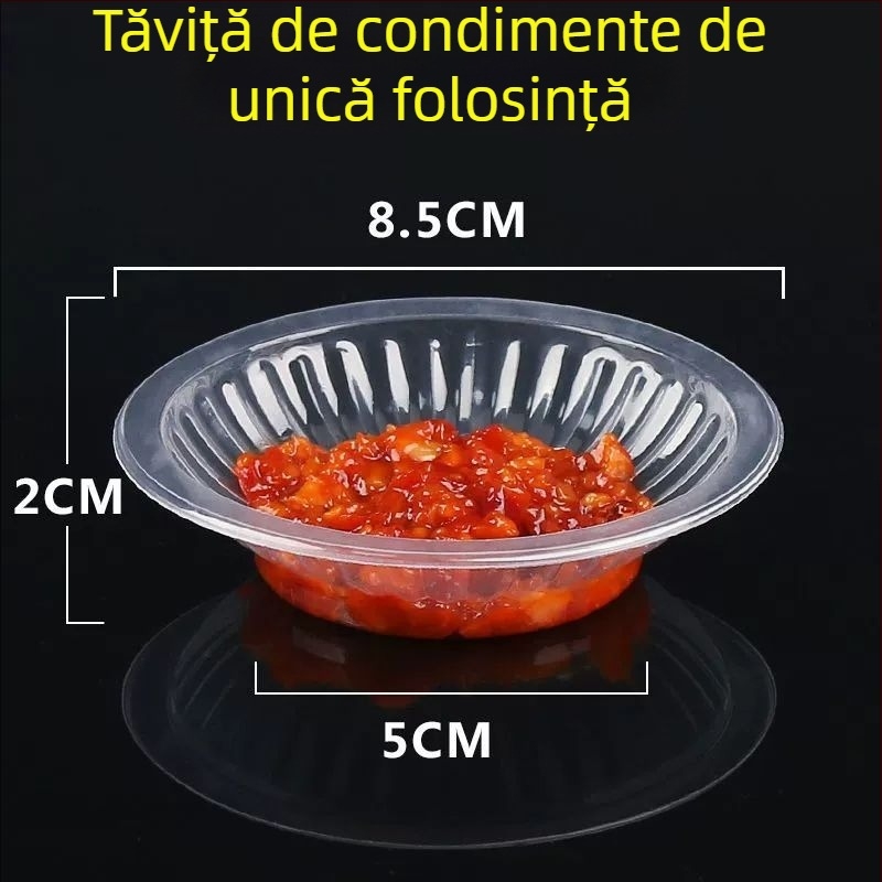 Recipient de unică folosință din PP, 50 ml, pentru muștar, ulei, oțet și sos de chili