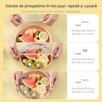 Set de 300 capace din folie alimentară, de unică folosință, pentru boluri compatibile cu microundele