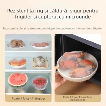 Set de 300 capace din folie alimentară, de unică folosință, pentru boluri compatibile cu microundele