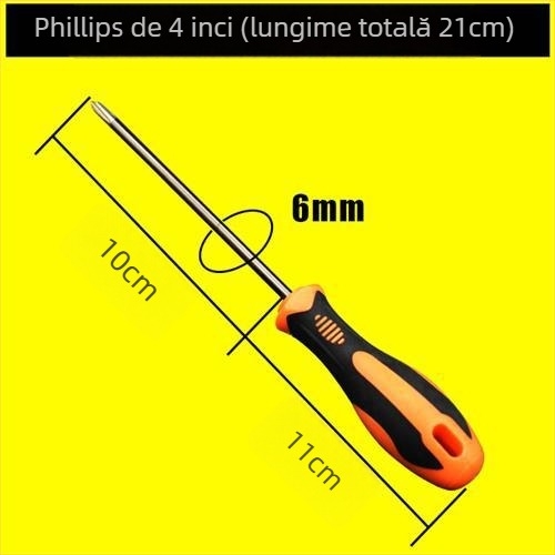 Set de șurubelnițe cu capete Philips și plat, oțel de carbon, lungimi variate