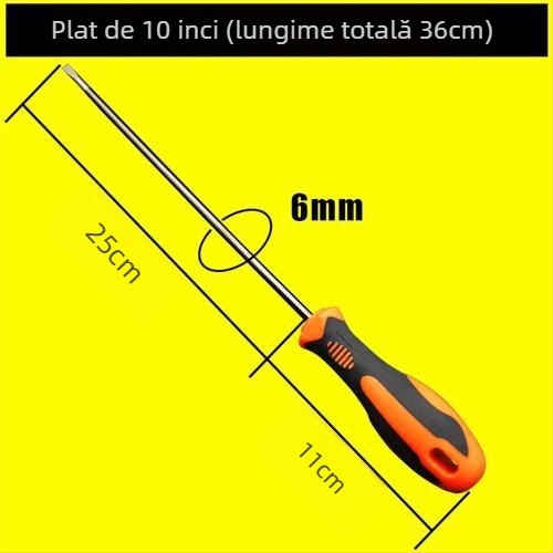 Set de șurubelnițe cu capete Philips și plat, oțel de carbon, lungimi variate