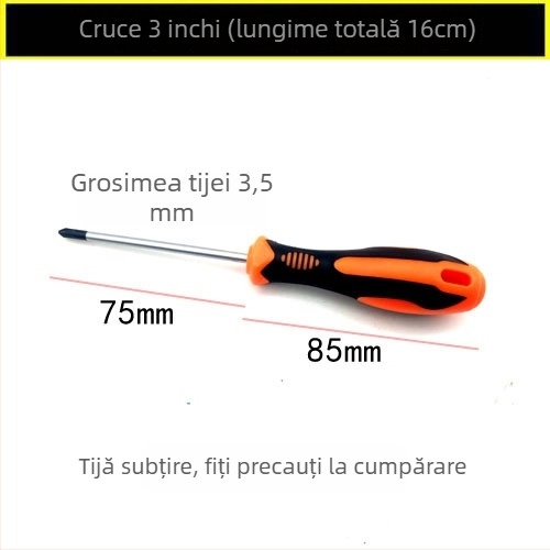 Set de șurubelnițe cu capete Philips și plat, oțel de carbon, lungimi variate