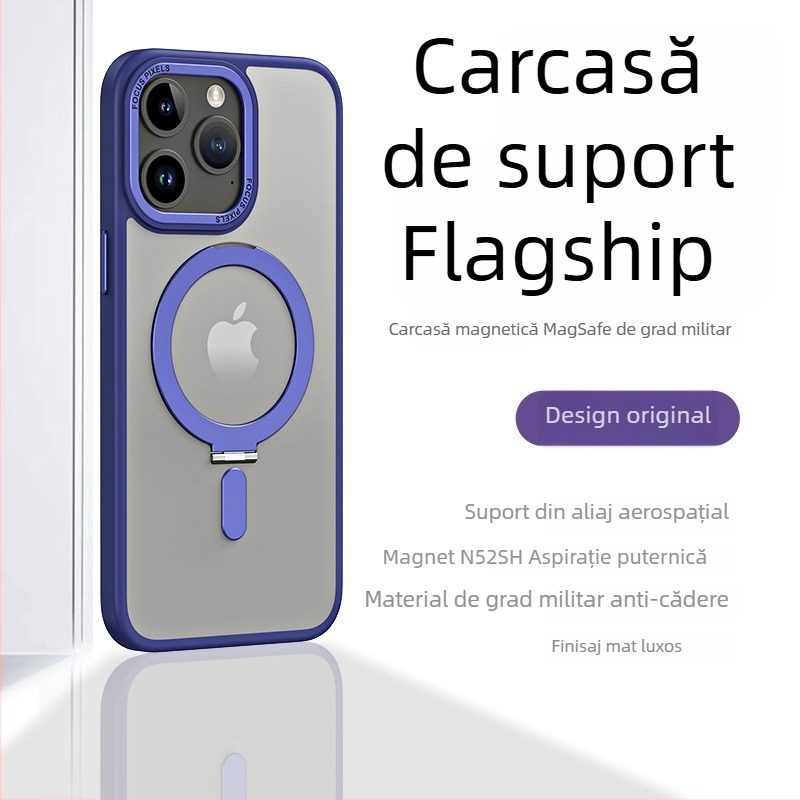 Carcasă TPU pentru iPhone cu suport magnetic și suport invizibil, fulcru transparent, personalizabilă