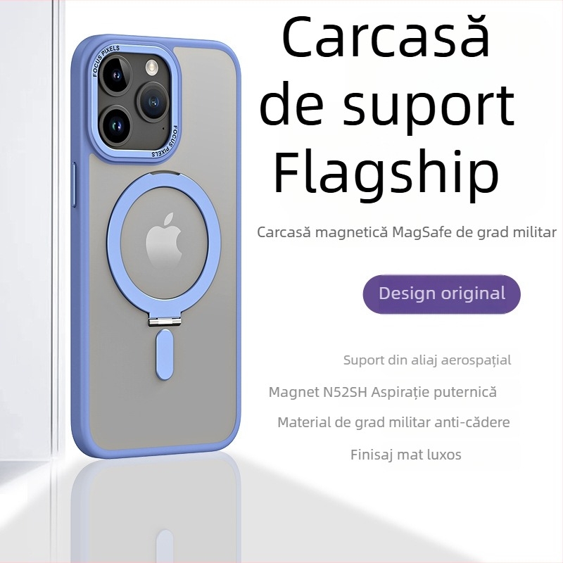Carcasă TPU pentru iPhone cu suport magnetic și suport invizibil, fulcru transparent, personalizabilă