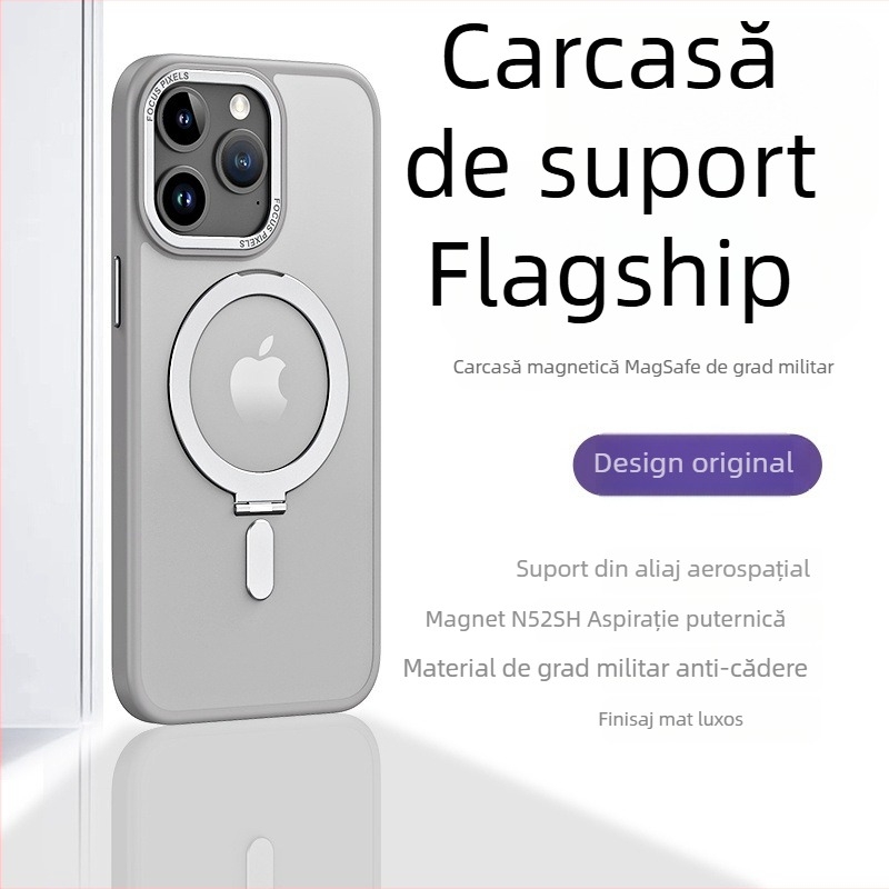 Carcasă TPU pentru iPhone cu suport magnetic și suport invizibil, fulcru transparent, personalizabilă