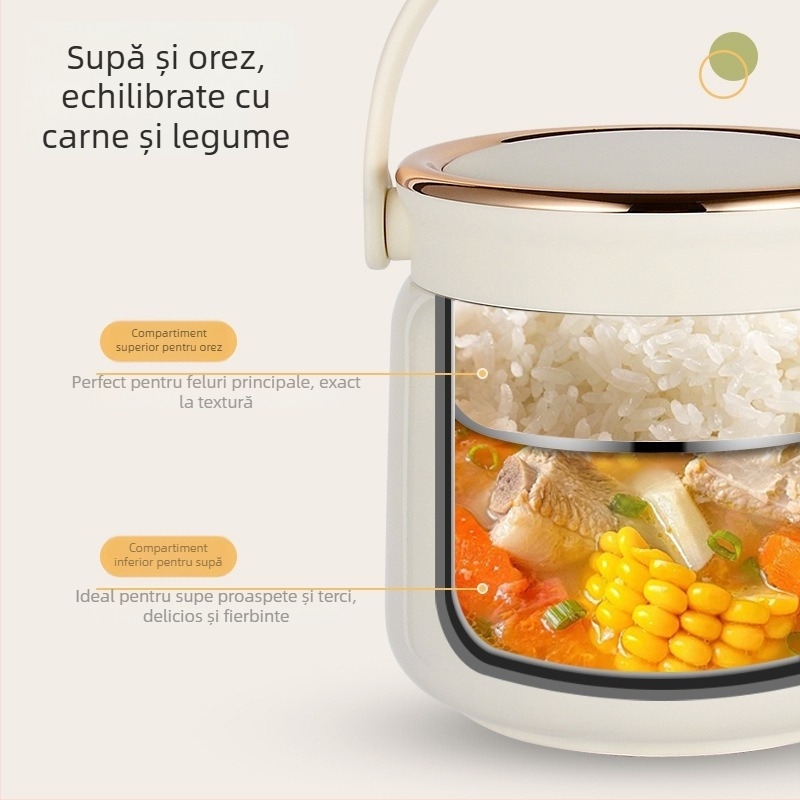 Cutie de prânz izolată din oțel inoxidabil 316, cu tacâmuri, cutie de prânz portabil în stil Bento